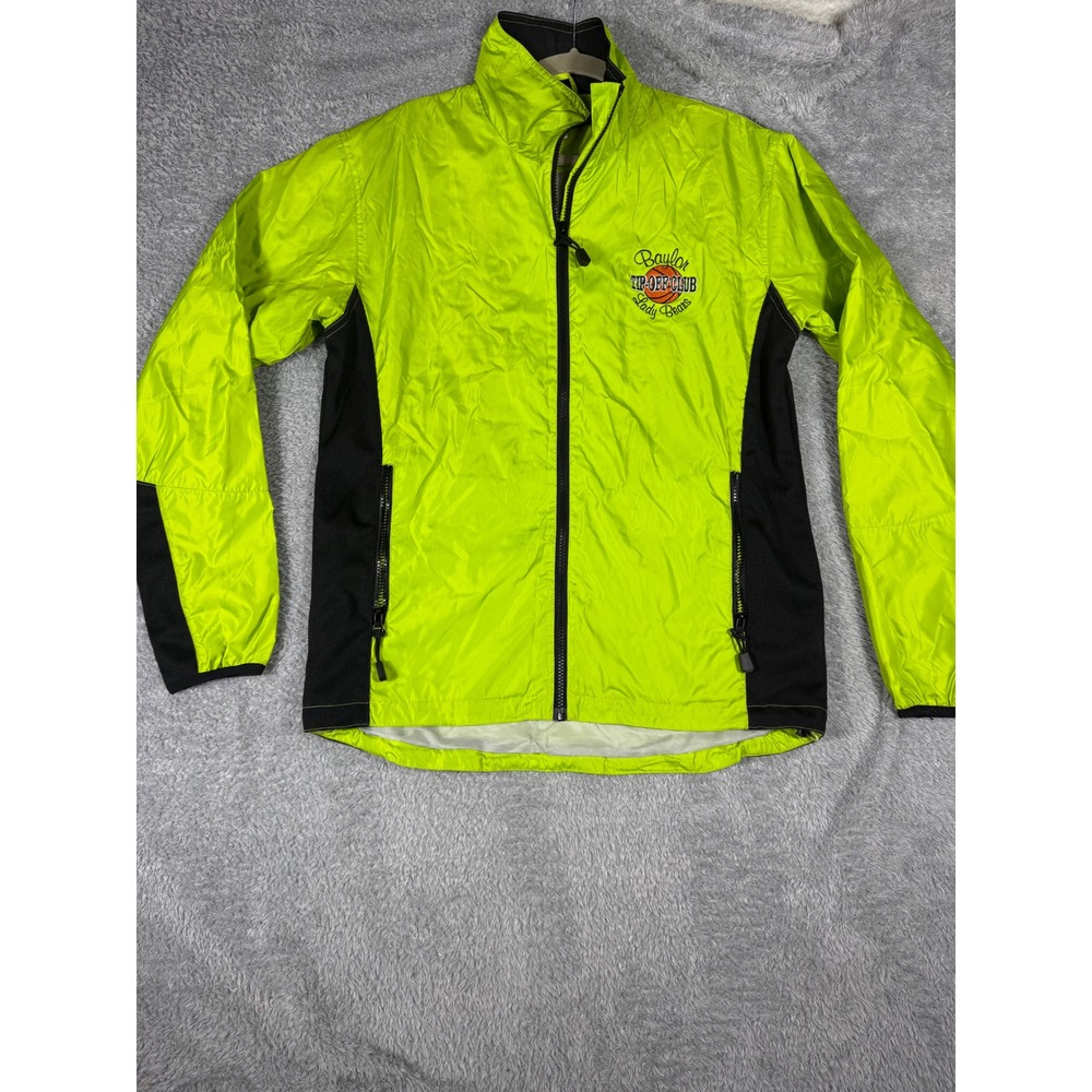 Clique Baylor Lady Bears Windbreaker Medium Neon Lime Green Good Zip Jacket